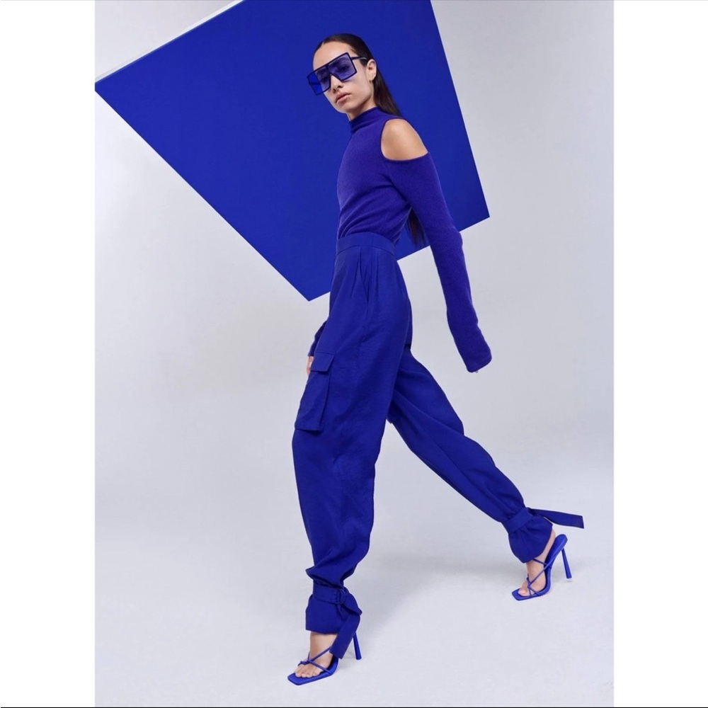 Indigo Cold-Shoulder Sweater
